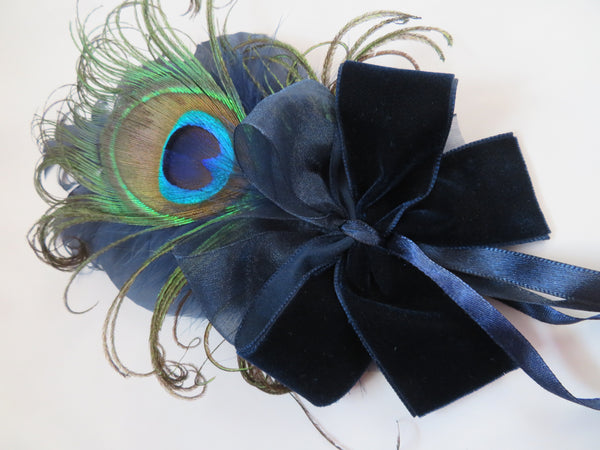 Navy Blue Kitty Regency Headpiece