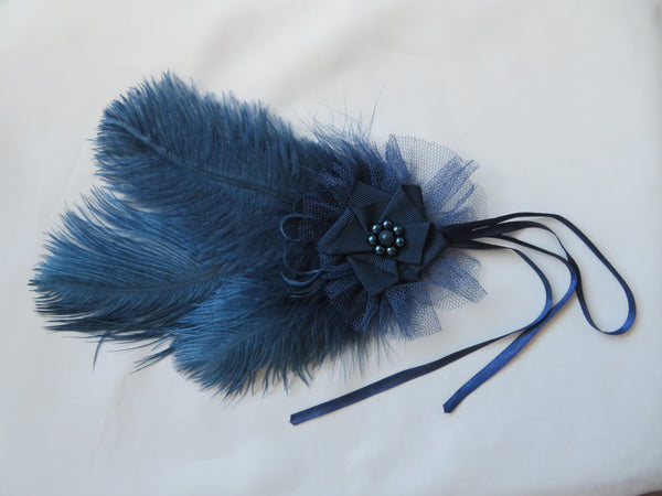 Prussian Blue Austen Regency Headpiece