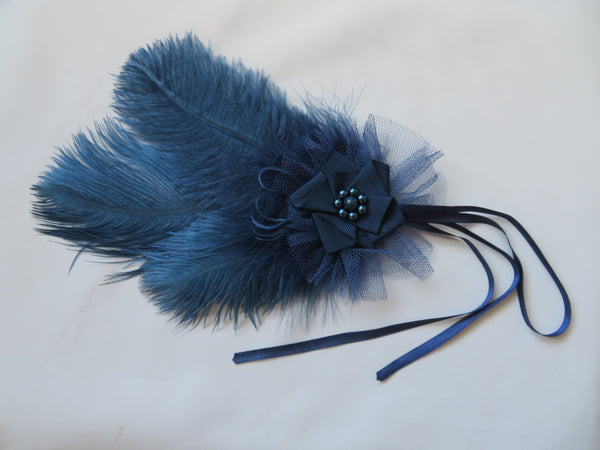 Prussian Blue Austen Regency Headpiece