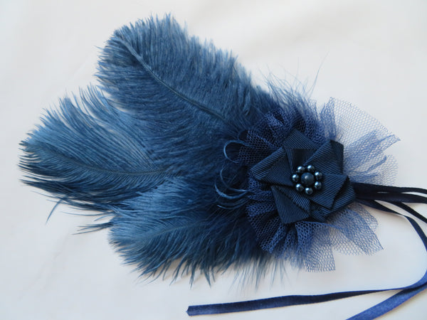 Prussian Blue Austen Regency Headpiece