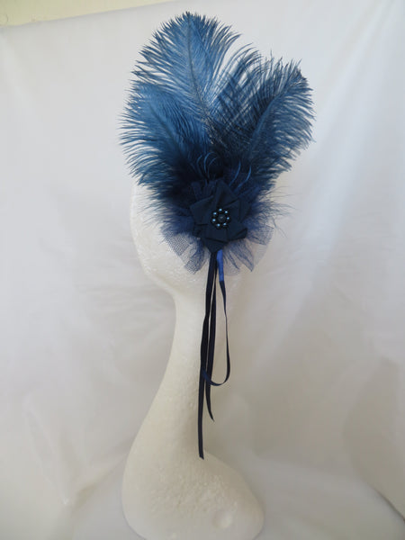 Prussian Blue Austen Regency Headpiece
