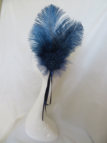 Prussian Blue Austen Regency Headpiece