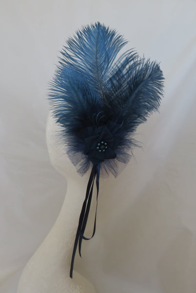 Prussian Blue Austen Regency Headpiece