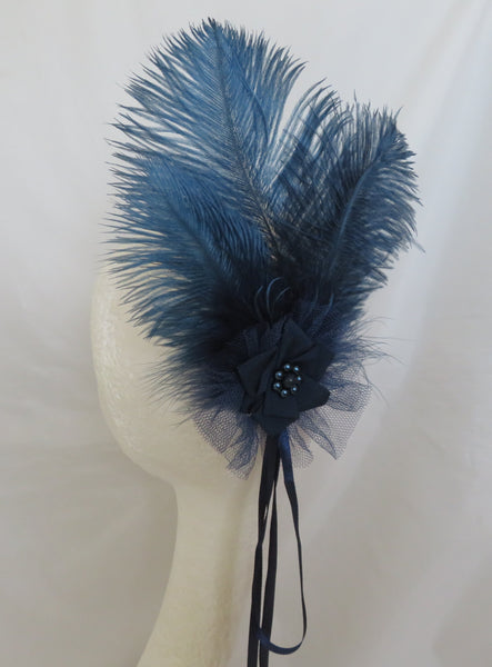 Prussian Blue Austen Regency Headpiece