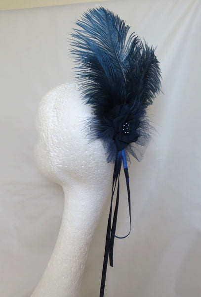 Prussian Blue Austen Regency Headpiece