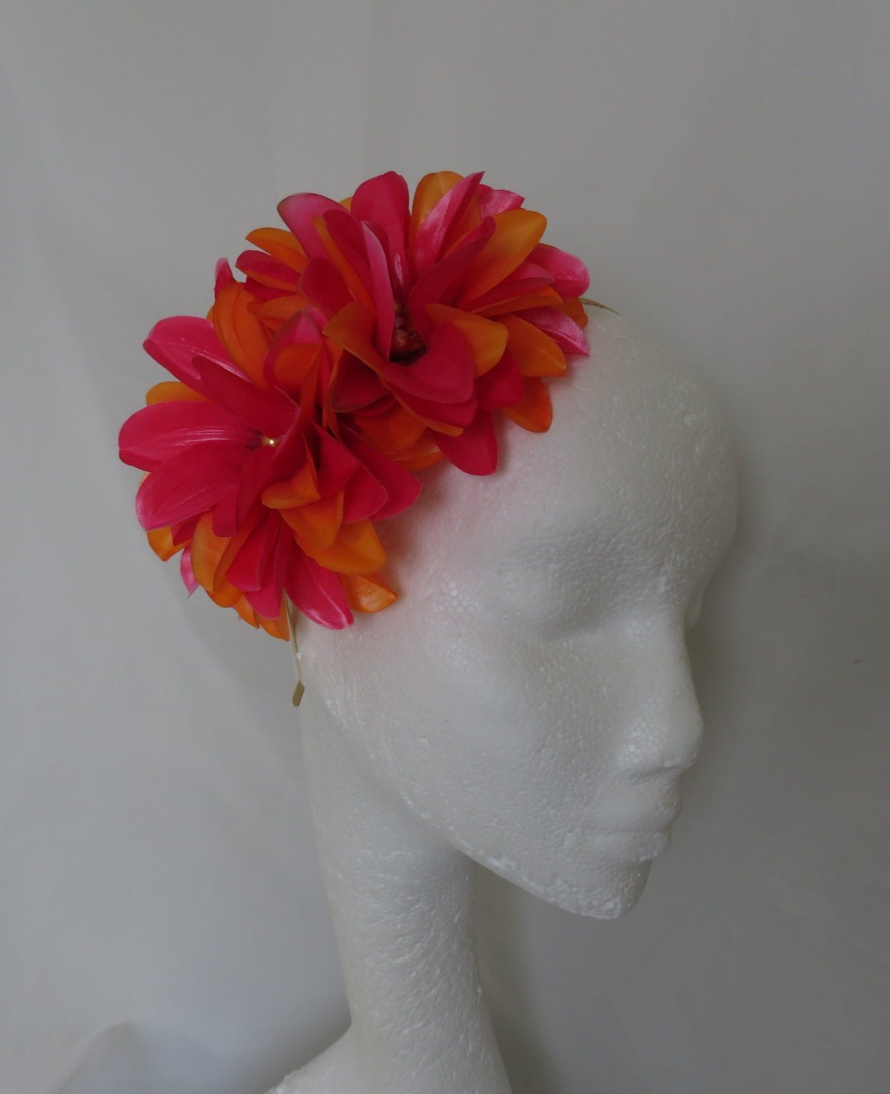 Raspberry Cerise Pink & Orange Penny Blossom Band