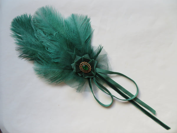 Bottle Green Regency Headpiece