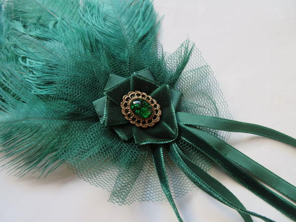 Bottle Green Regency Headpiece