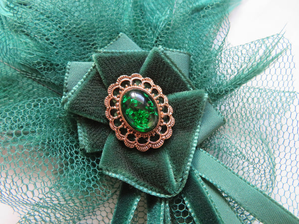 Bottle Green Regency Headpiece