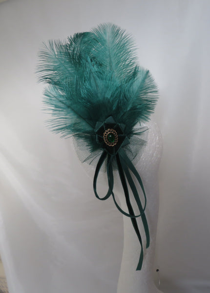 Bottle Green Regency Headpiece