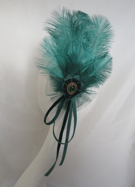 Bottle Green Regency Headpiece