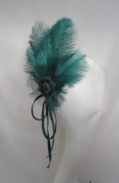 Bottle Green Regency Headpiece