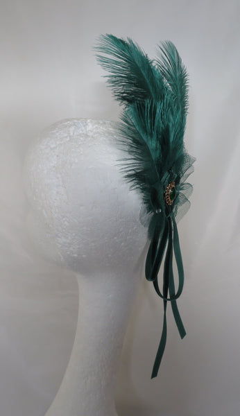 Bottle Green Regency Headpiece