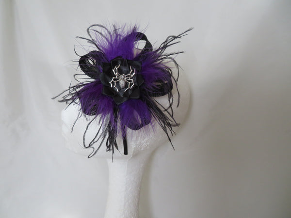 Black & Purple Spider Mina Gothic Fascinator