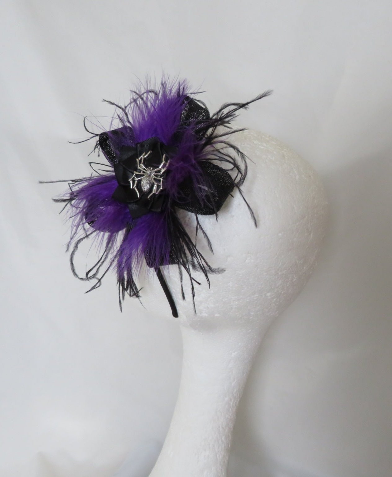 Black & Purple Spider Mina Gothic Fascinator