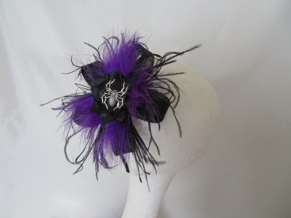 Black & Purple Spider Mina Gothic Fascinator