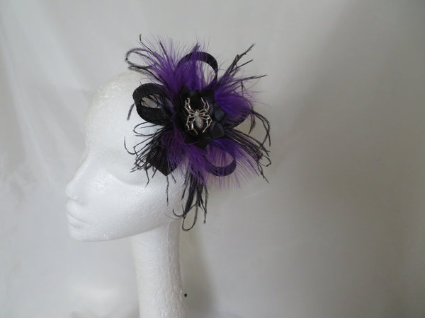 Black & Purple Spider Mina Gothic Fascinator