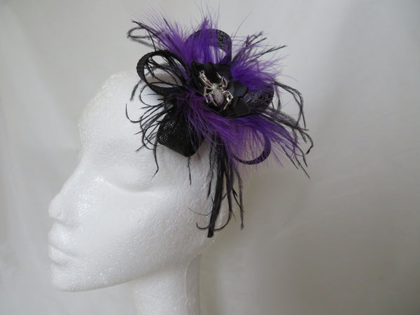 Black & Purple Spider Mina Gothic Fascinator