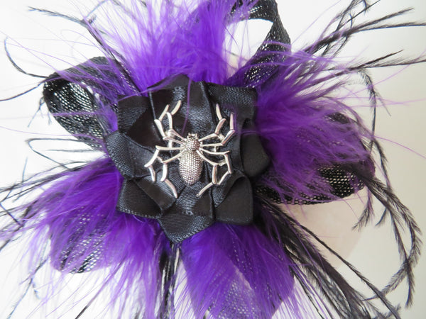 Black & Purple Spider Mina Gothic Fascinator