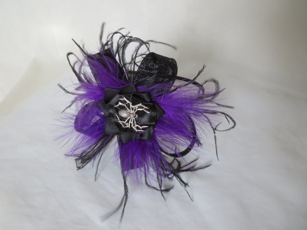 Black & Purple Spider Mina Gothic Fascinator