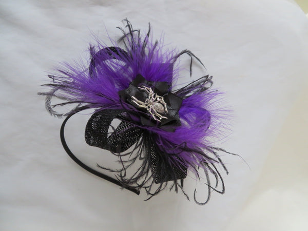 Black & Purple Spider Mina Gothic Fascinator