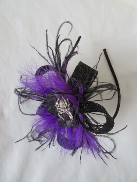 Black & Purple Spider Mina Gothic Fascinator