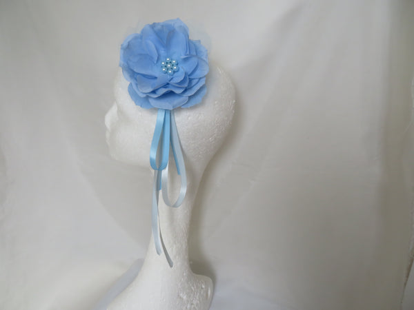 Pale Sky Blue Regency Penny Blossom Hair Clip