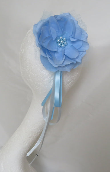 Pale Sky Blue Regency Penny Blossom Hair Clip