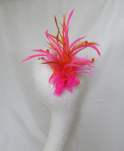 Hot Pink & Orange Neon Feather Fizz