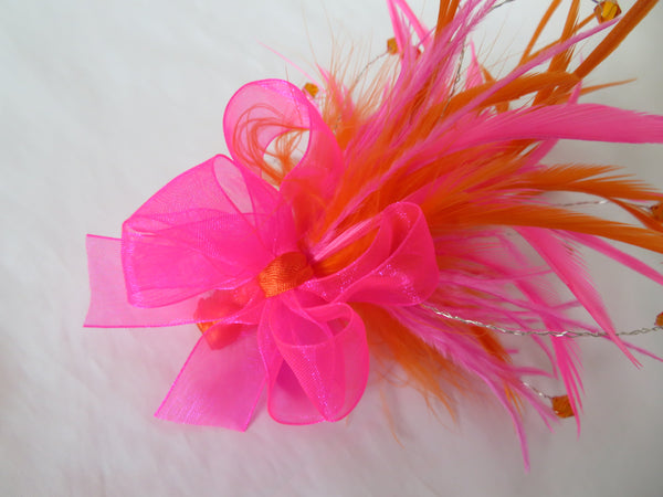 Hot Pink & Orange Neon Feather Fizz