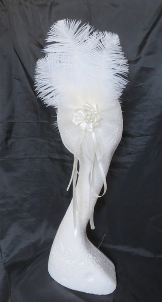 Ivory White Austen Feather Headpiece