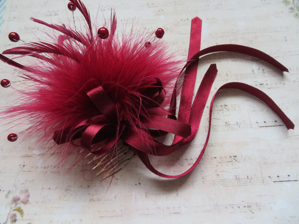Burgundy Regency Tatiana Fascinator