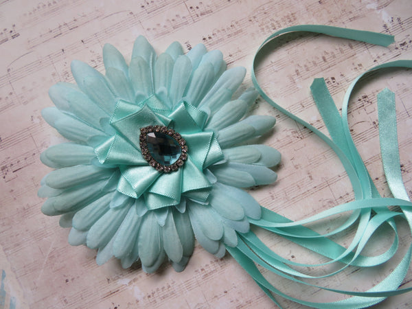 Aqua Daisy Regency Headpiece