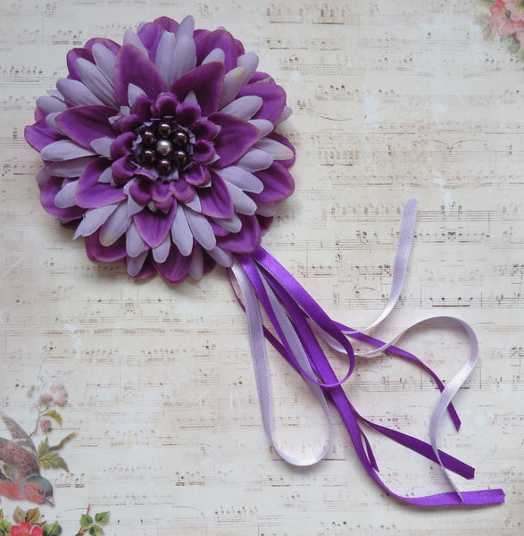 Purple and Lilac Regency Penny Blossom Hair Clip
