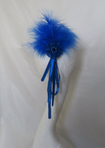 Royal Blue Fluffy Regency Hair Clip