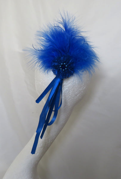 Royal Blue Fluffy Regency Hair Clip