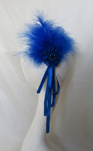Royal Blue Fluffy Regency Hair Clip