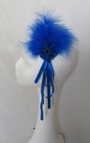 Royal Blue Fluffy Regency Hair Clip