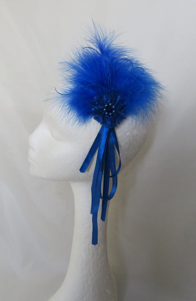 Royal Blue Fluffy Regency Hair Clip