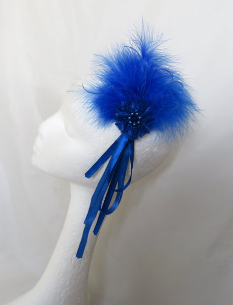 Royal Blue Fluffy Regency Hair Clip