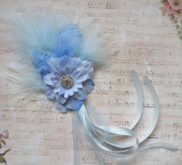 Pale Blue Fluffy Regency Clip