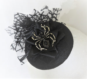 Black Spider Emma Cocktail Hat