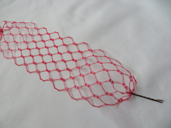 Red Narrow Vintage Veil