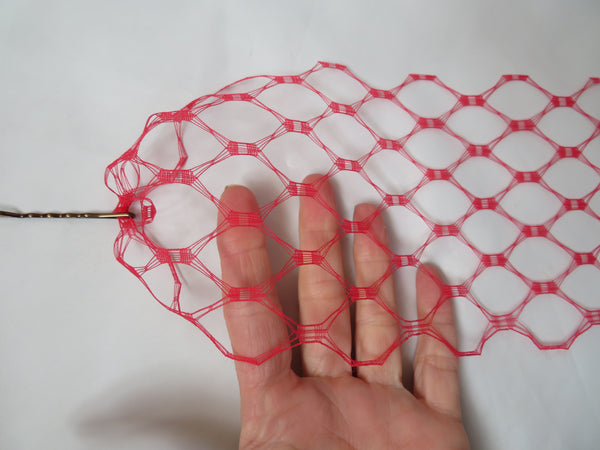 Red Narrow Vintage Veil