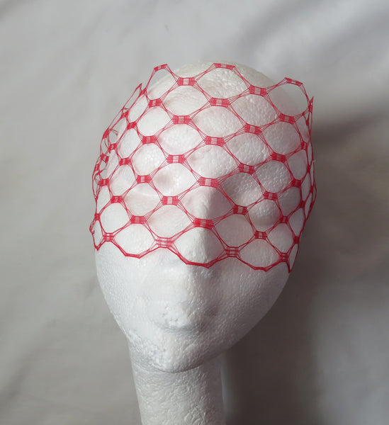 Red Narrow Vintage Veil
