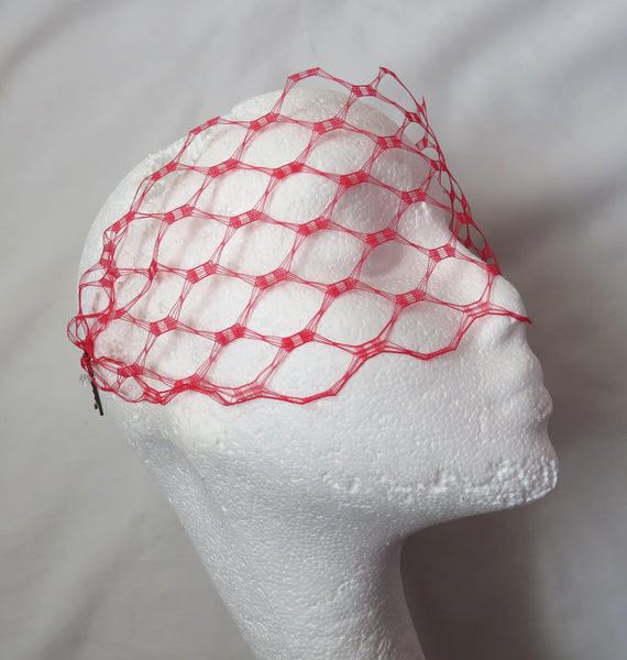 Red Narrow Vintage Veil
