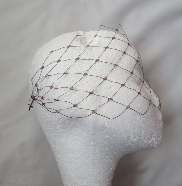 Chocolate Brown Mega Merry Widow Vintage Veil