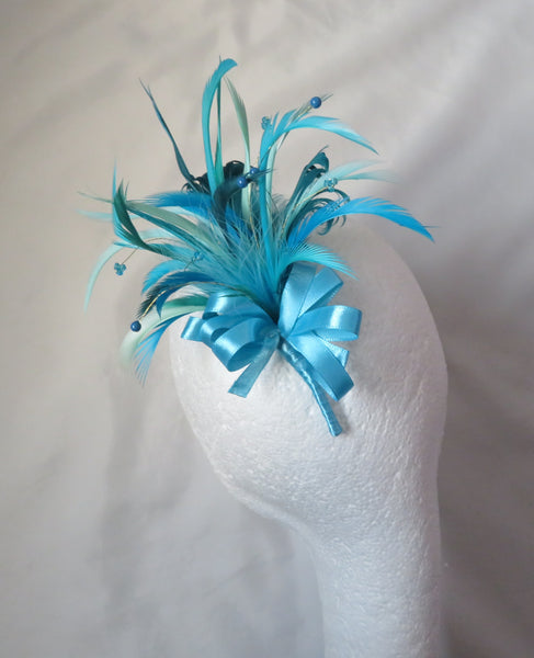 Turquoise Blue Shades Regency Feather Sprig
