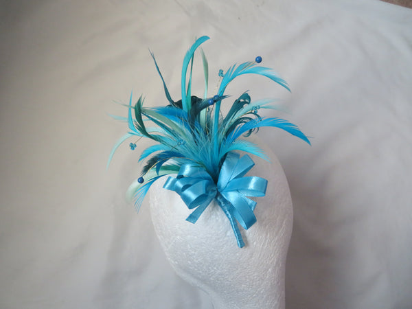 Turquoise Blue Shades Regency Feather Sprig