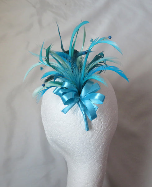 Turquoise Blue Shades Regency Feather Sprig
